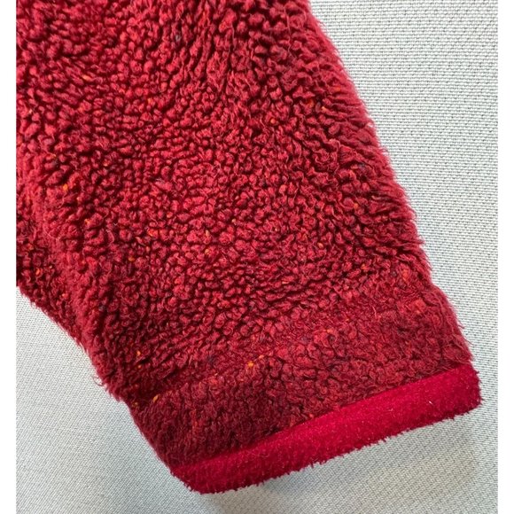 L.L. Bean Womens Sherpa Jacket LG Red Button Closure Outdoor Cozy - Picture 7 of 12
